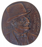 Osváth Mária (1921-1998) 1988. 'Giacomo Puccini 1858-1924' egyoldalas, öntött Br plakett (117x104mm) T:1-