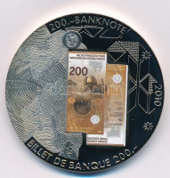 Svájc 2010. '200.-banknote' fém emlékérem 200Fr svájci bankjegy multicolor képével (50mm) T:1 Switzerland 2010. '200.-banknote' metal commemorative medallion with the multicolor image of 200 Francs banknote (50mm) C:UNC