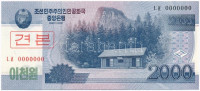 Észak-Korea 2008. 2000W 'MINTA' T:INorth Korea 2008. 2000 Won 'SPECIMEN' C:UNCKrause#65