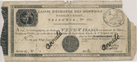Franciaország / Rouen 1797-1803. 20Fr 'annulé (érvénytelen)' felülbélyegzéssel T:IV France Rouen 1797-1803. 20 Francs 'annulé (cancelled)' C:G Krause#S245a