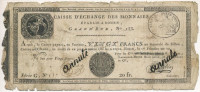 Franciaország / Rouen 1797-1803. 20Fr 'annulé (érvénytelen)' felülbélyegzéssel T:IV France Rouen 1797-1803. 20 Francs 'annulé (cancelled)' C:G Krause#S245a