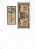 Görögország / Német megszállás 1942. 5000D + 1943. 50D T:III Greece / German Occupation 1942. 5000 Drachmai + 1943. 50 Drachmai C:F Krause#119,121