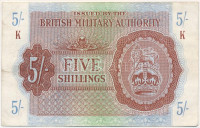 Nagy Britannia / Brit katonai kiadás 1943. 5Sh T:IIIUnited Kingdom / British Military Authority 1943. 5 Shillings C:FKrause P#M4