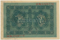 Német Birodalom 1914. 50M hétjegyű sorszámmal lezárt fóliában T:I-German Empire 1914. 50 Mark with seven digit serial in sealed foil C:AUKrause#49