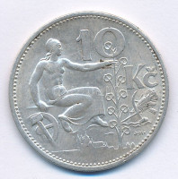 Csehszlovákia 1932. 10K Ag T:1-,2Czechoslovakia 1932. 10 Korun Ag C:AU,XFKrause KM#15