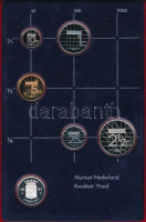 Hollandia 1987. 10c-2 1/2G (5xklf) + 'Utrecht / 'Srijks Munt' zseton díszkiadásban T:PP kis patinaNetherlands 1987. 10 Cent - 2 1/2 Gulden (5xdiff) + 'Utrecht / 'Srijks Mun' jeton in original case C:PP small patina