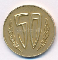 Ausztria DN '50 / ÖGB' jelzett, aranyozott Ag emlékérem (12,11g/0.900/30mm) T:1- kis ph.