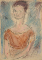 Czóbel Béla (1883-1976):  Short haired woman bust, First half of 1970s