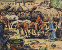 Kádár Béla (1877-1956): Market, around 1918