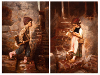 C. Bassi (19th century): Before and after school (in pair)