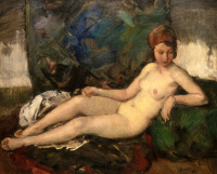 Czencz János (1885-1960): Lying female nude, 1932