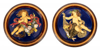Decorated plate in pair, around 1920, Bernard Bloch (1905-1965)