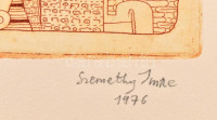 Szemethy Imre (1945- ): Fekete reneszánsz, 1976. Rézkarc, papír, jelzett, művészpéldány Épreuve d'artiste jelzéssel. Hátoldalán MNG kiveteli engedély pecséttel és paszpartuzás nyomaival. 40×49,5 cm