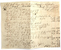 1830 1830 Joseph Redlich, Pest, német nyelvű számla több tételről, hajtásnyommal