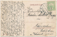 1913 Miskolc, Széchenyi utca, színház, Liebling üzlete, villamos (ázott / wet damage)