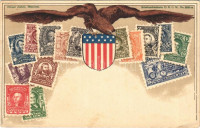 United States of America. Stamps, coat of arms. Ottmar Zieher Art Nouveau, litho  (EK)