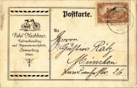 1922 Fidel Nachbaur, Fahrradhandlung und Reparaturwerkflätte. Simmerberg, Allgäu / Fidel Nachbaur's bicycle store and repair shop advertising card (EK)