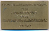 Ausztria 1912. 'Mödlingi Természetbarát Egylet - Az Anningerhaus megnyitójára' Br emlékérem (49x29mm) T:1-Austria 1912. 'Friends of Nature Mödling - Opening of the Anningerhaus' Br commemorative medal (49x29mm) C:AU