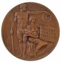 Ausztria 1931. 'Kereskedelmi, Üzleti és Ipari Kamara, Bécs' kitüntető emlékérme névre szólóan, peremen 'MÜNZAMT WIEN' beütéssel. Szign.: Peter Breithut (66mm) T:1-Austria 1931. 'Chamber of Commerce, Business and Industry, Vienna'