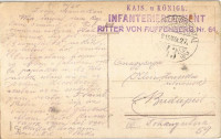 1915 Österr.-ung. Kavallerie verfolgt russische Kosaken / WWI Austro-Hungarian K.u.K. military, cavalrymen pursue Russian Cossacks + 'KAIS. u. KÖNIGL. INFANTERIEREGIMENT RITTER VON AUFFENBERG Nr. 64.' 'Tábori Postahivatal 43'