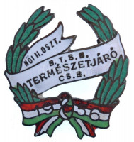 1956. 'B.T.S.B.  (Budapesti Testnevelési és Sportbizottság) Természetjáró CS.B. - Női II. oszt.' zománcozott fém jelvény (27x30mm) T:1-