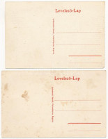 Sopron, Rösch Frigyes Tűzoltó laktanya őrsége, tűzoltó és mentőkocsik, beteghordóágy. Lobenwein Harald kiadása - 2 db régi képeslap / 2 pre-1945 postcards