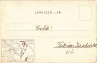 Balatoni halásztanya. Hameau de Pecheurs de Balaton, Bruchsteiner és fia litho. Digestol Glück a hátoldalon (EB)