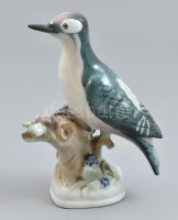 Zsolnay madár figura, jelzett,kézzel festett, kis kopással , m:18cm