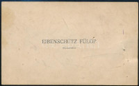 1912 Eibenschütz Fülöp (?-?) zsidó származású ékszerész névjegykártyája, hátoldalán kézzel írt nyugta aranyékszer átvételéről, aláírással