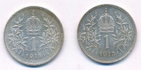 Ausztria 1913-1914. 1K Ag 'Ferenc József' (2xklf) T:2 kis patina Austria 1913-1914. 1 Corona Ag 'Franz Joseph' (2xdiff) C:XF small patina Krause KM#2820