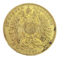 Ausztria 1897. 20K Au 'Ferenc József' (6,79g/0.900) T:2 / Austria 1897. 20 Corona Au 'Franz Joseph I' (6,79g/0.900) C:XF Krause KM#2806