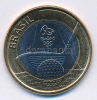 Brazília 2014. 1R bimetál 'Riói Olimpia 2016 - Golf' forgalmi emlékpénz T:1 Brasil 2014. 1 Real Bimetallic 'Rio Olympics 2016 - Golf' circulating commemorative coin C:UNCKrause KM# 690