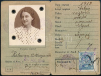 1940 Arad, igazolvány, 10L helyi illetékbélyeggel / ID with 10L local document stamp