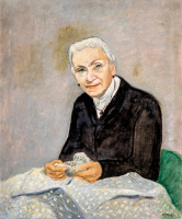 Péter Mária (Budapest, 1904 - Budapest, 1990): Hölgy fekete kabátkában