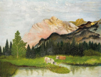 Mazányi jelzéssel: Alpesi táj, 1908