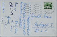 A.Tóth Sándor (1904 - 1980): BUÉK, 1968. megírt, postázott képeslap, fametszet, zsírkréta, 10,8 x 10,6