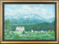 Jelzés nélkül: Tátra. Olaj, karton, fakeretben. 36x51cm