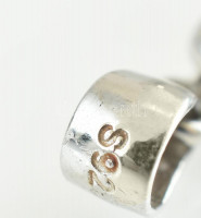 Ezüst(Ag) medál akvamarinnal, jelzett, h: 3 cm, bruttó: 2,37 g
