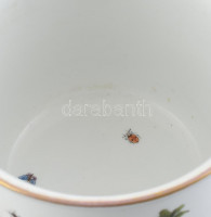 Herendi Rotschild mintás kaspó kaspó, kézzel festett, hibátlan, kopott aranyozás, jelzett, m:14 cm, d:20 cm