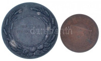 Berán Lajos (1882-1943) 1943. 'Magyar Evezős Szövetség' Zn sportérem (50mm) + DN 'Magyar Úszó Szövetség' Br emlékérem (34mm) T:2,2-