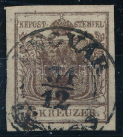 1850 6kr HP Ib sötétbarna bélyeg 'UNGVÁR' Azonosítás: Strakosch