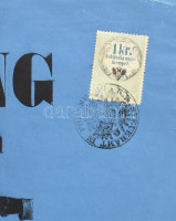 1854 Pozsony, Pressburg hirdetmény 1854 zöld/kék 1kr hirdeménybélyeggel / 1 kr blue/green announcement stamp (140 000)