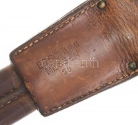 Svájc 1914M nagy méretű fűrészbajonett. Hüvellyel, bőr papuccsal, komplett. / Sawbayonett Sägebajonett - Schweizer Armee - Ordonanz 1914 complete. 64 cm