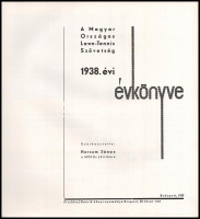 1938 A Magyar Országos Lawn-Tennis Szövetség évkönyve rengeteg fényképpel és adattal, dekoratív címlapgrafikával, szép állapotban, 148p