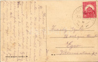1928 Fedémes, Fedénes (Heves); Hangya fogyasztási szövetkezet üzlete, Kántor tanító-lak, Római Katolikus templom, lovaskocsi (EK)