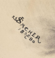 Sacher 1880 jelzéssel: Johannes Gutenberg portréja. Ceruza, papír. Foltos, szakadással 35x48 cm