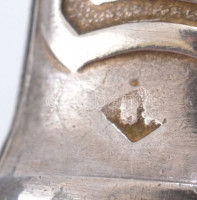 Szervírozó villa és kanál, dobozban, jelzett, h: 29 cm