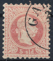 Magyar Posta Romániában 1867 5sld 'GAL(ATZ)'