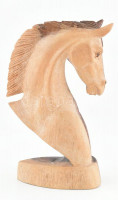 Ló büszt, faragott fa, jelzés nélkül, m: 22 cm