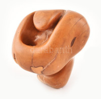 Gyenes István (1916 - 1998): Egyensúlyi állapot. Absztrakt fa szobor. Faragott, csiszolt fa. Jelzés nélkül. 15 cm